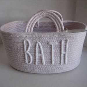Taylor Madison The Bath Collection Light Pink Fabric Bath Basket 10in.x9in.x14in